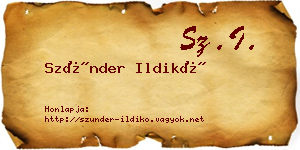Szünder Ildikó névjegykártya