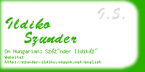 ildiko szunder business card